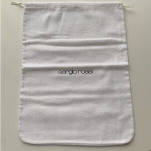 Sergio Rossi White Cotton Flannel Black Logo Shoe Dust Bag Travel Storage Bag